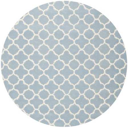 SAFAVIEH Chatham Hand Tufted Round Rug- Blue - Ivory- 9 x 9 ft. CHT717B-9R